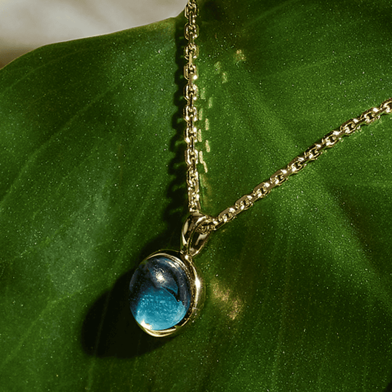 Anhänger 585/- Gelbgold Blautopas