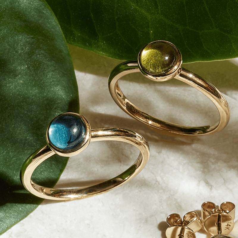 Damenring 585/- Gelbgold Blautopas