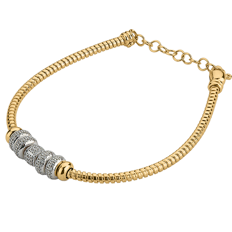 Armband 925/- Silber  goldplattiert Zirkonia 17 cm