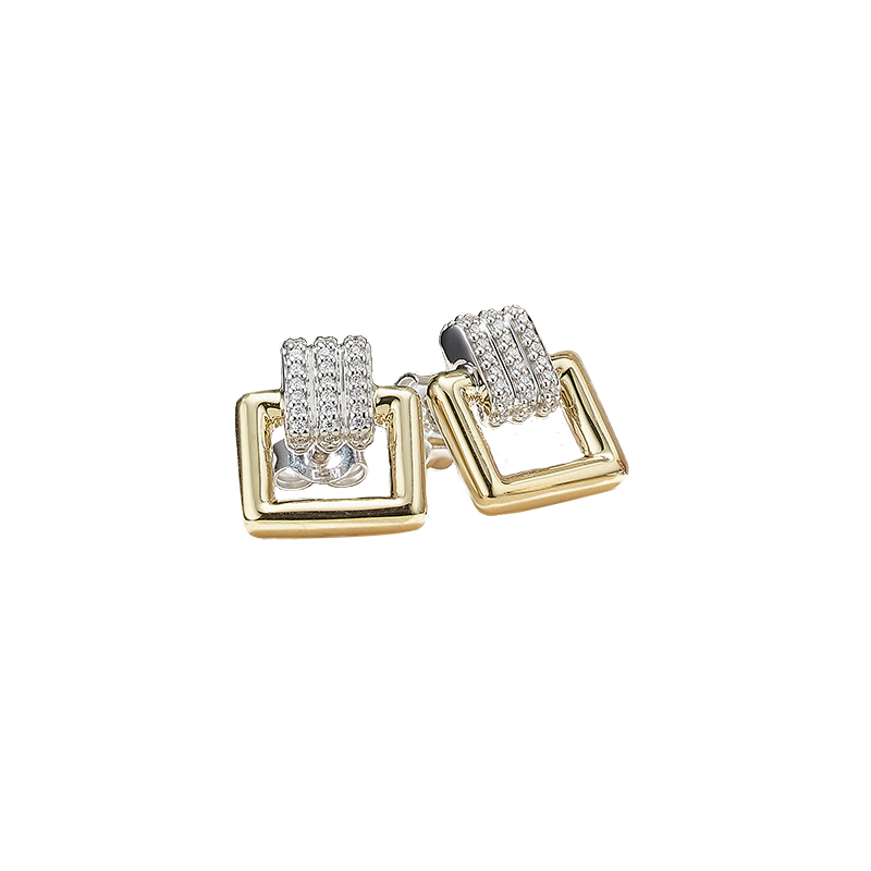 Ohrstecker 585/- Gelb- und Weißgold 0,15 ct.