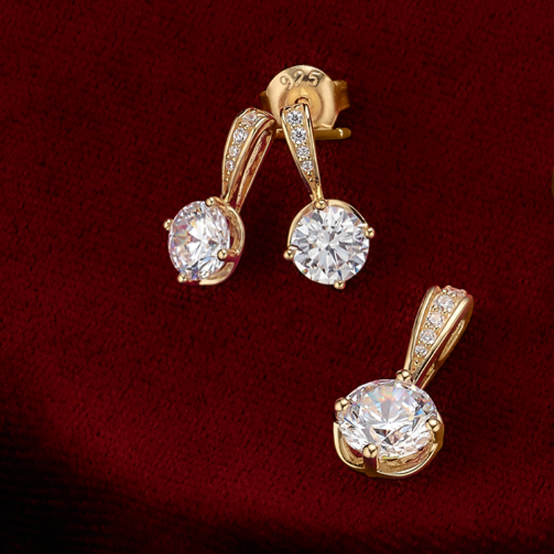Anhänger 925/- Silber goldlplattiert Zirkonia