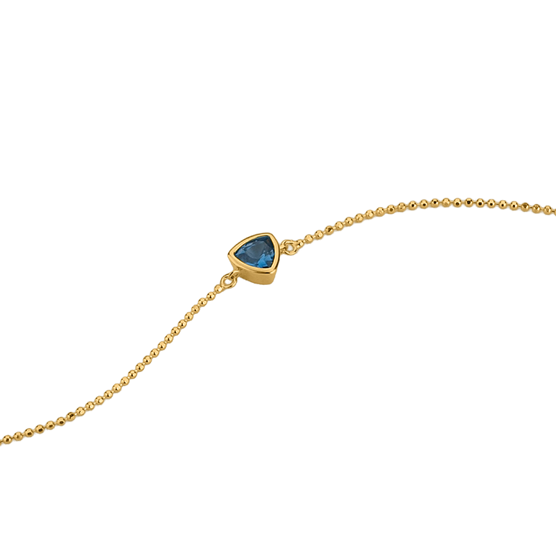 Armband 925/- Silber goldplattiert Zirkonia blau 17 + 2 cm